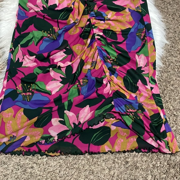 Diane Von Furstenberg Christy Ruched Floral Stretch-Mesh Skirt - Picture 6 of 10